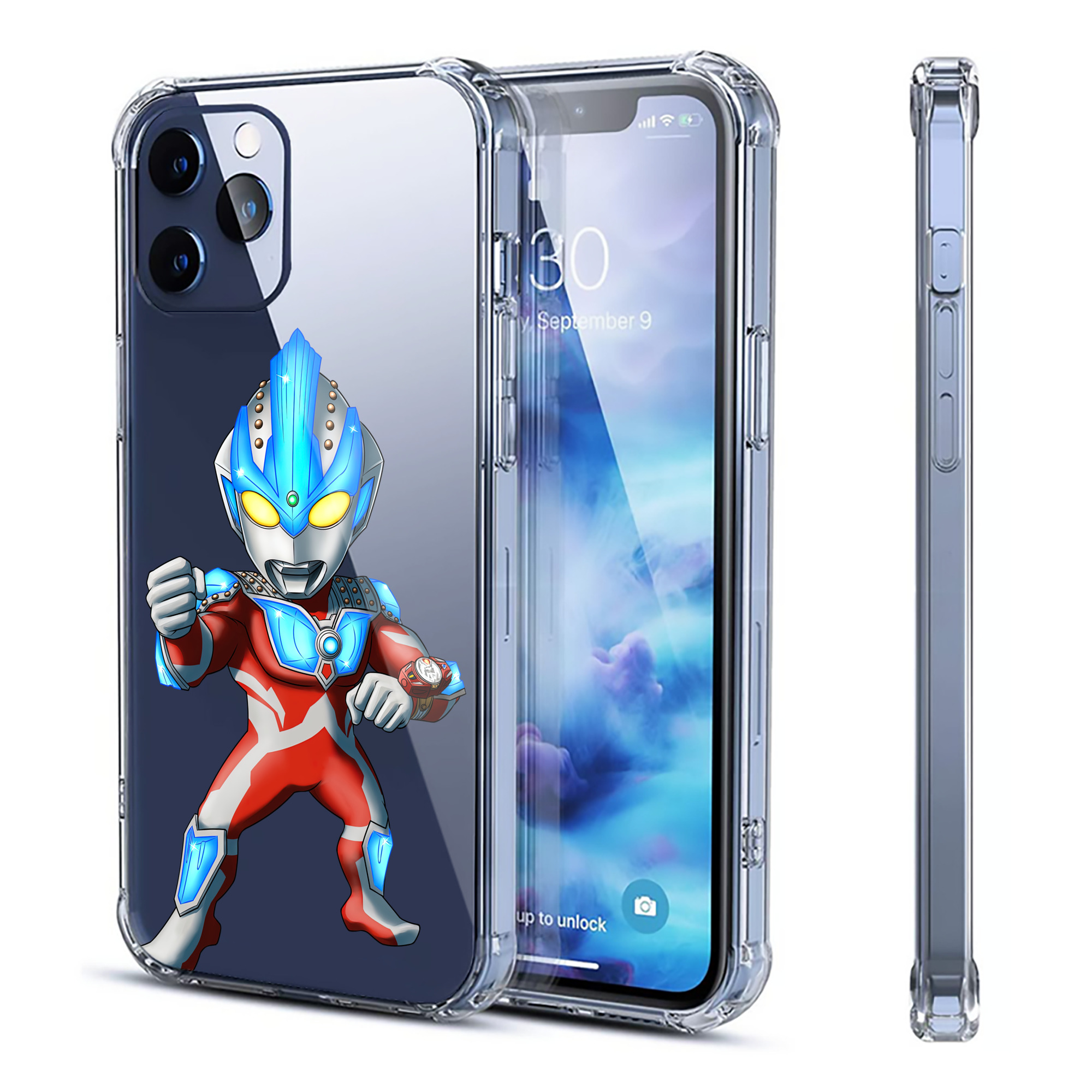 （画像用） ウルトラマン Ultraman 【iPhone 12シリーズ対応】透明スマホケース（クリアソフトケース）